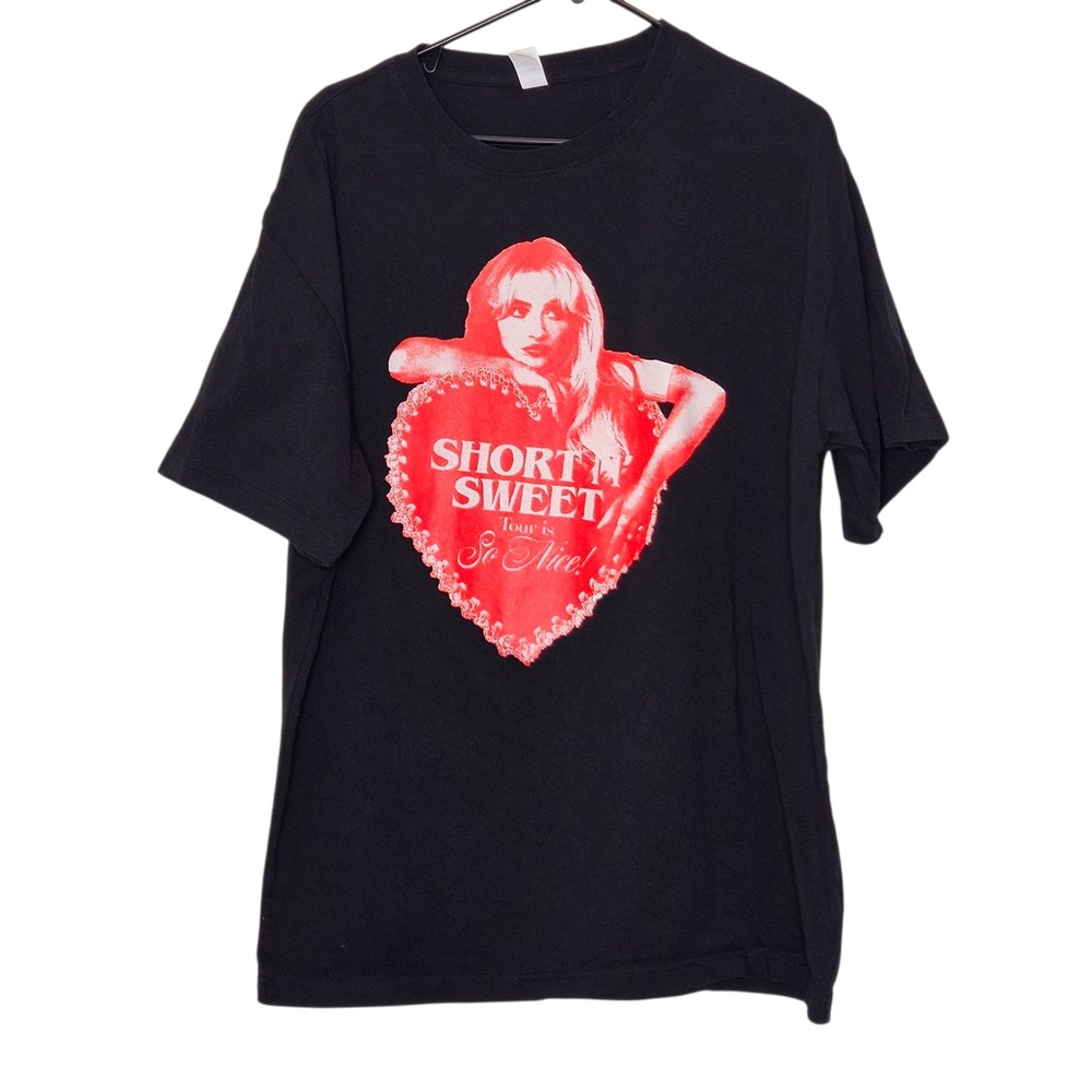 Sabrina Carpenter Short N Sweet‎ Tour Merch 2024 Black Graphic T Shirt Size XL